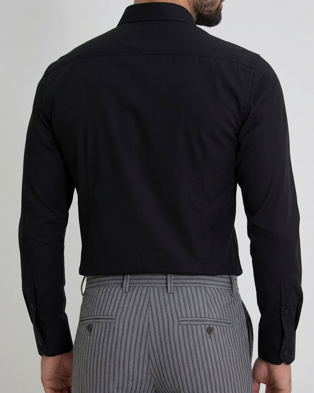Camisa Flexible Manga Larga Negra