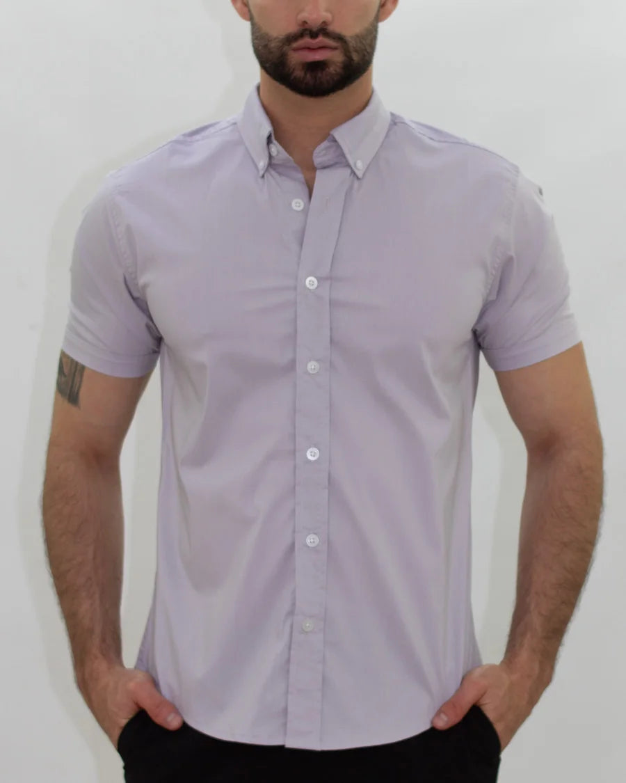 Camisa Flexible SlimFit Manga Corta Gris