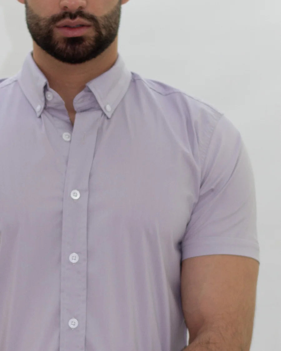 Camisa Flexible SlimFit Manga Corta Gris