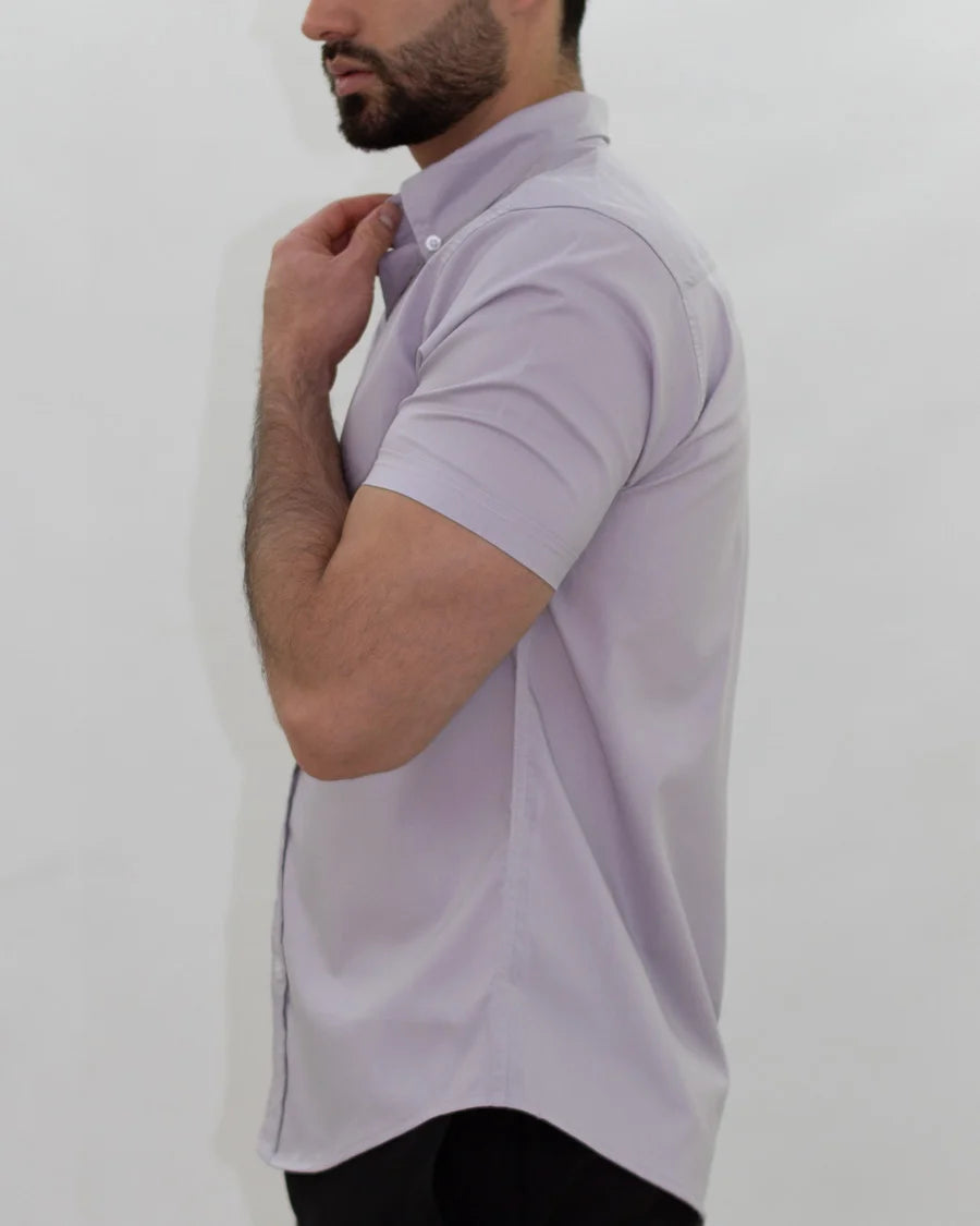 Camisa Flexible SlimFit Manga Corta Gris