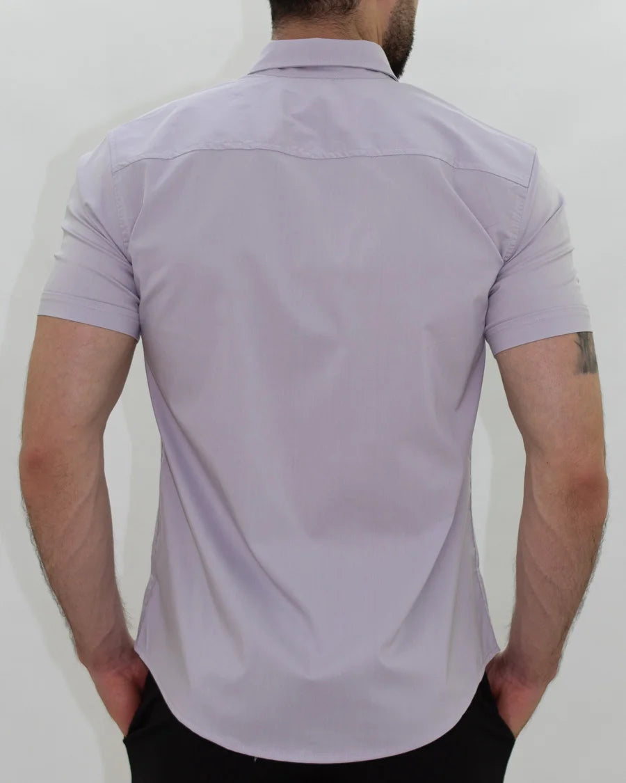 Camisa Flexible SlimFit Manga Corta Gris
