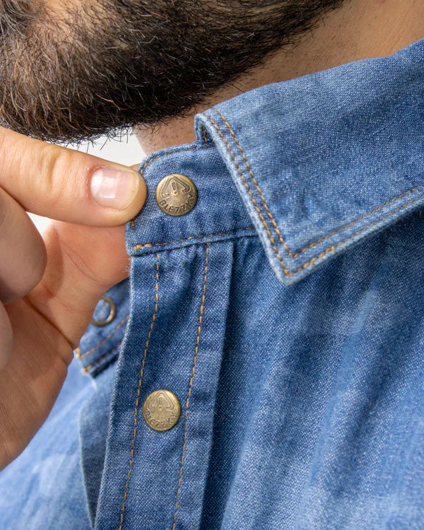 Camisa Jean Militar SlimFit Manga Larga