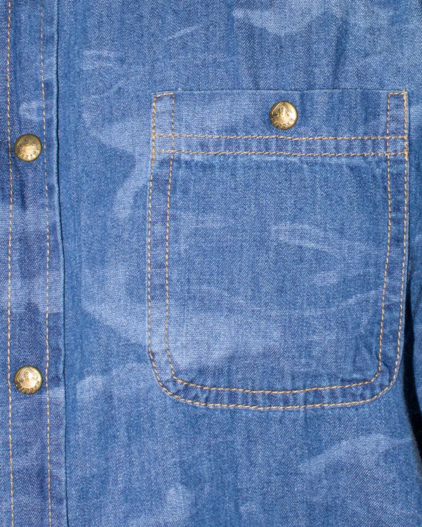 Camisa Jean Militar SlimFit Manga Corta