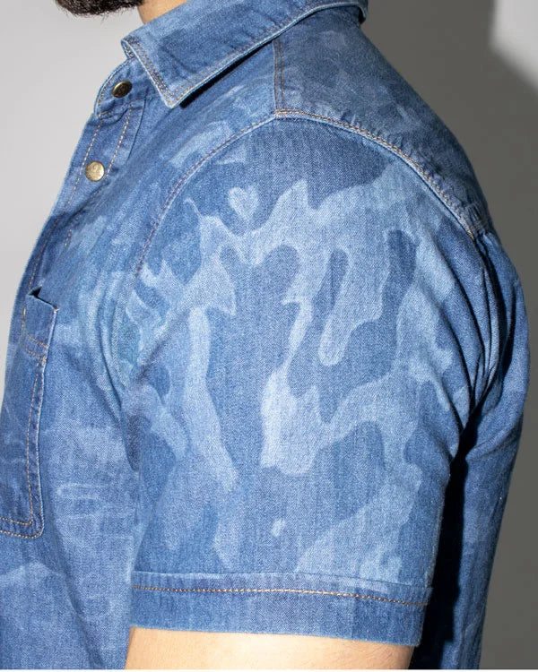 Camisa Jean Militar SlimFit Manga Corta