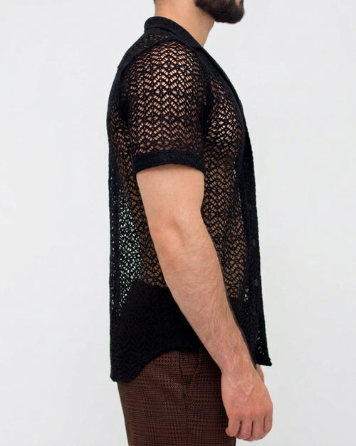 Camisa de Verano Malla Negra