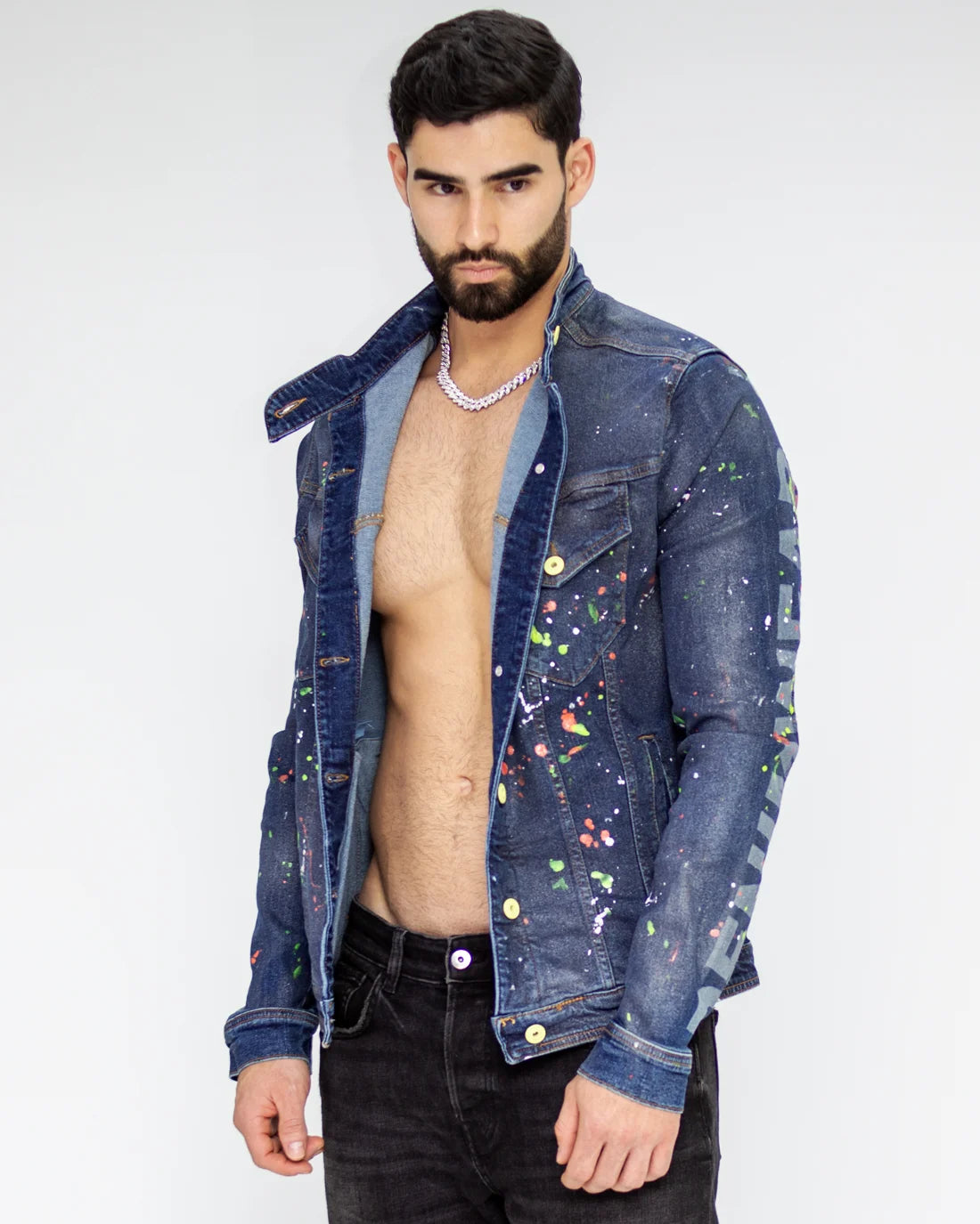 Chaqueta Denim Pintada