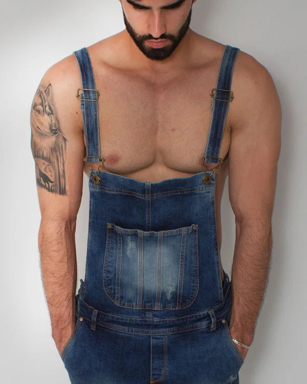 Overol Denim Short Azul