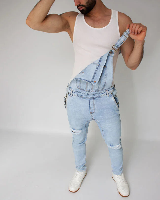 SlimFit Light Blue Denim Overalls
