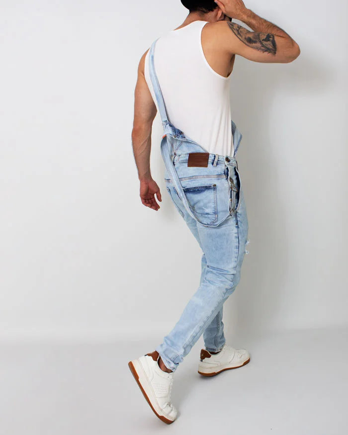 SlimFit Light Blue Denim Overalls