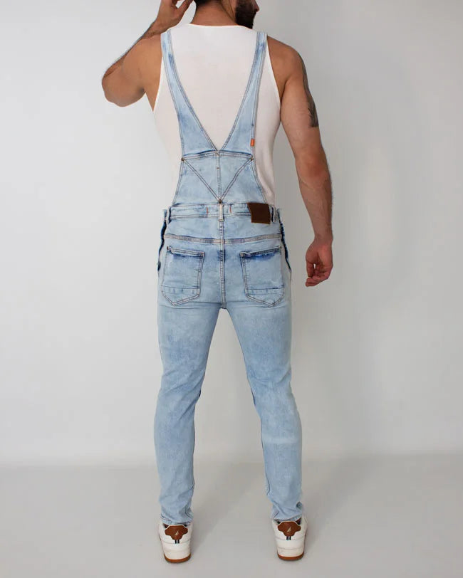 SlimFit Light Blue Denim Overalls