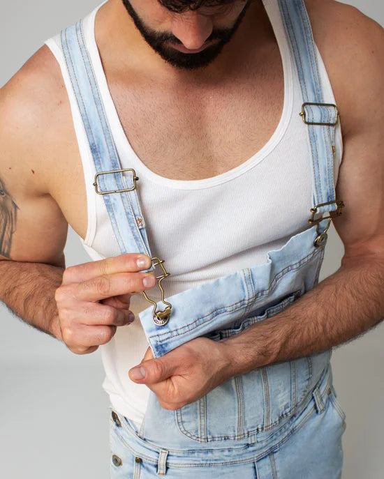 SlimFit Light Blue Denim Overalls
