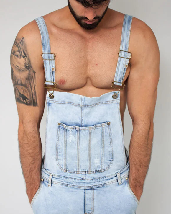 SlimFit Light Blue Denim Overalls