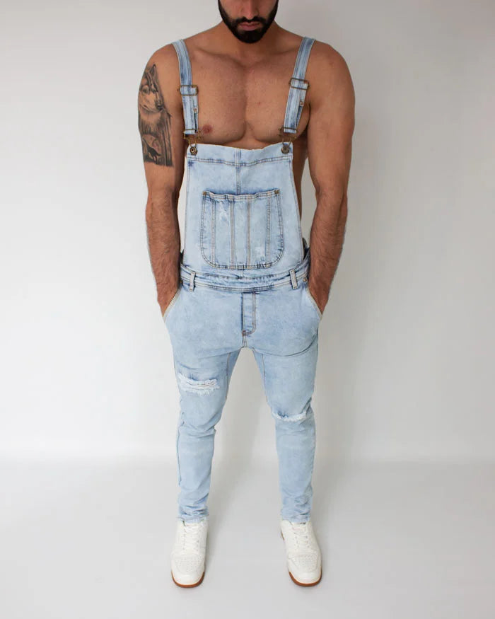 SlimFit Light Blue Denim Overalls
