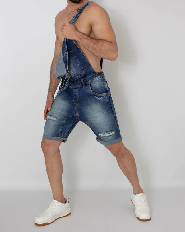Overol Denim Short Azul