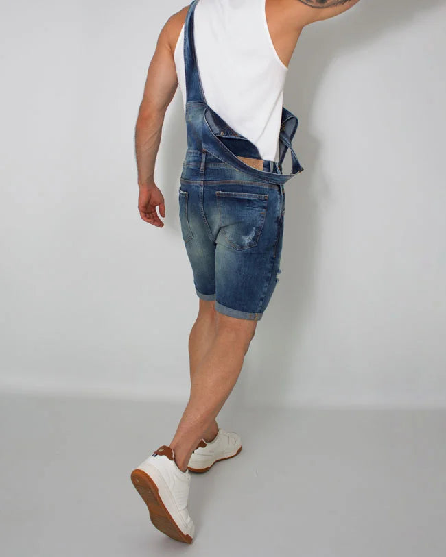 Overol Denim Short Azul