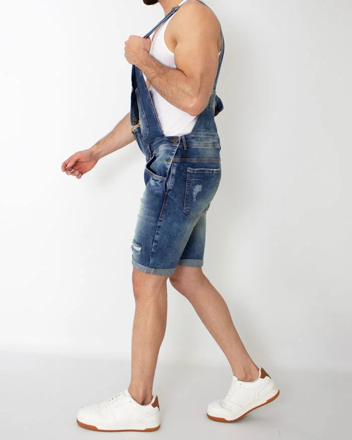 Overol Denim Short Azul
