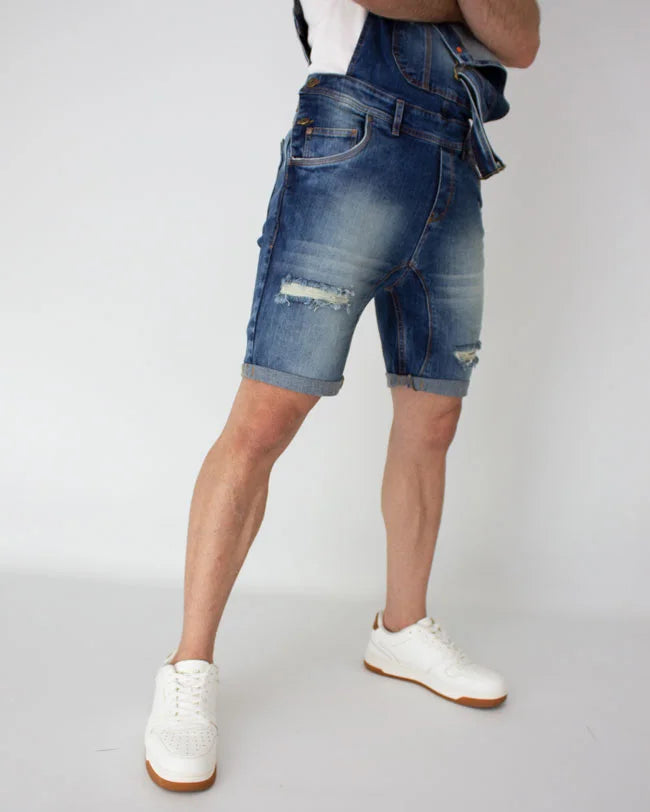 Overol Denim Short Azul