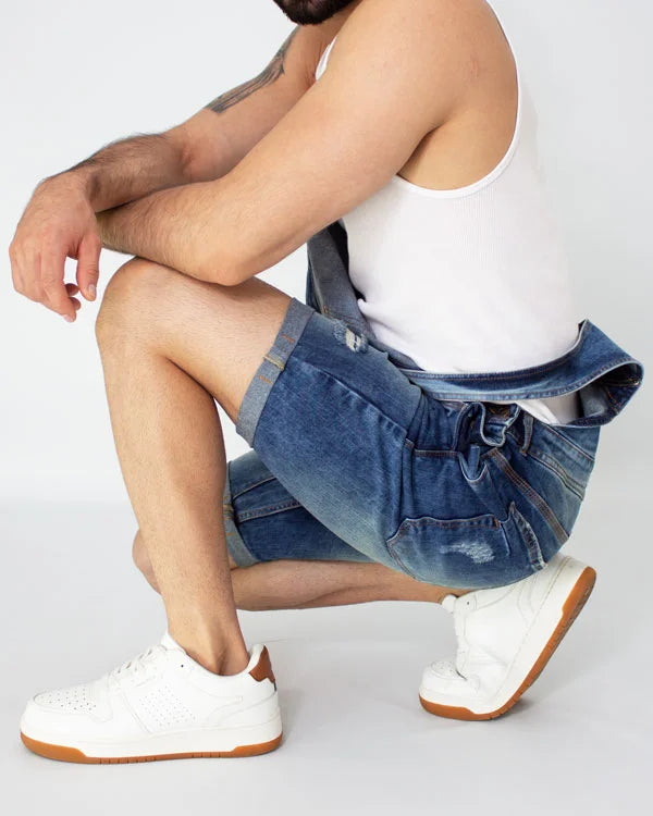 Overol Denim Short Azul