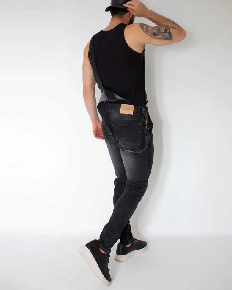 Overol Denim Negro Vintage Slimfit