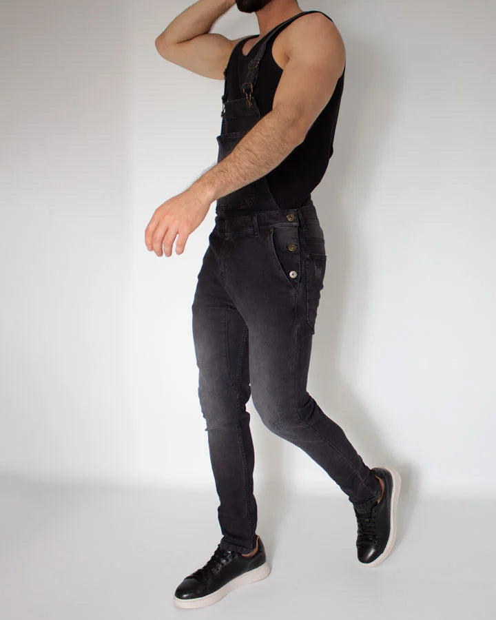 Overol Denim Negro Vintage Slimfit
