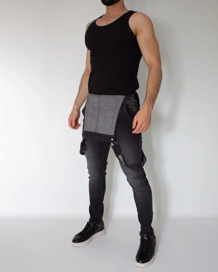 Overol Denim Negro Vintage Slimfit