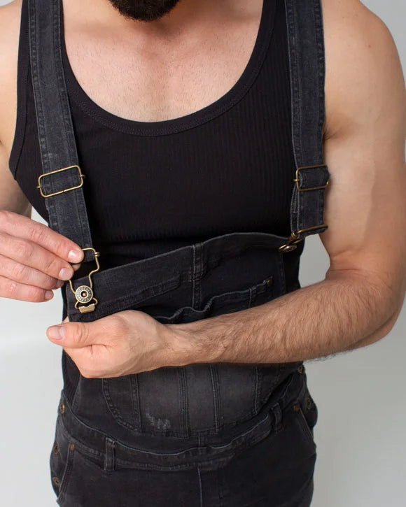 Overol Denim Negro Vintage Slimfit