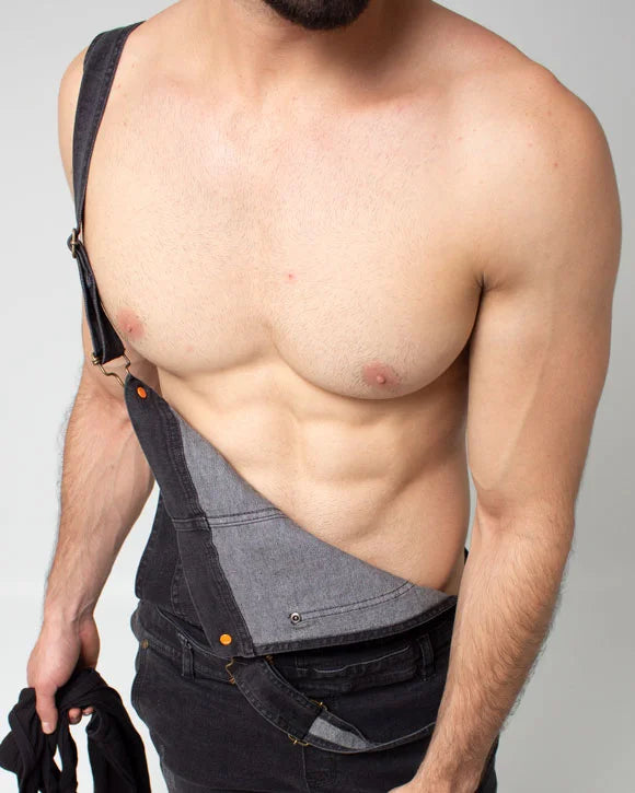 Overol Denim Negro Vintage Slimfit