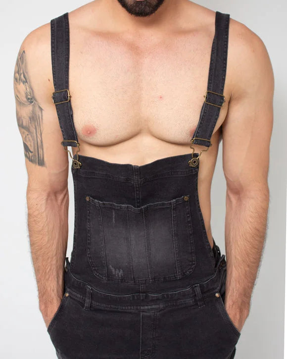 Overol Denim Negro Vintage Slimfit