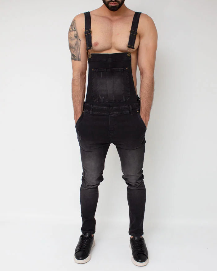 Overol Denim Negro Vintage Slimfit