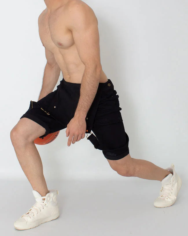 Overol Denim Short Negro