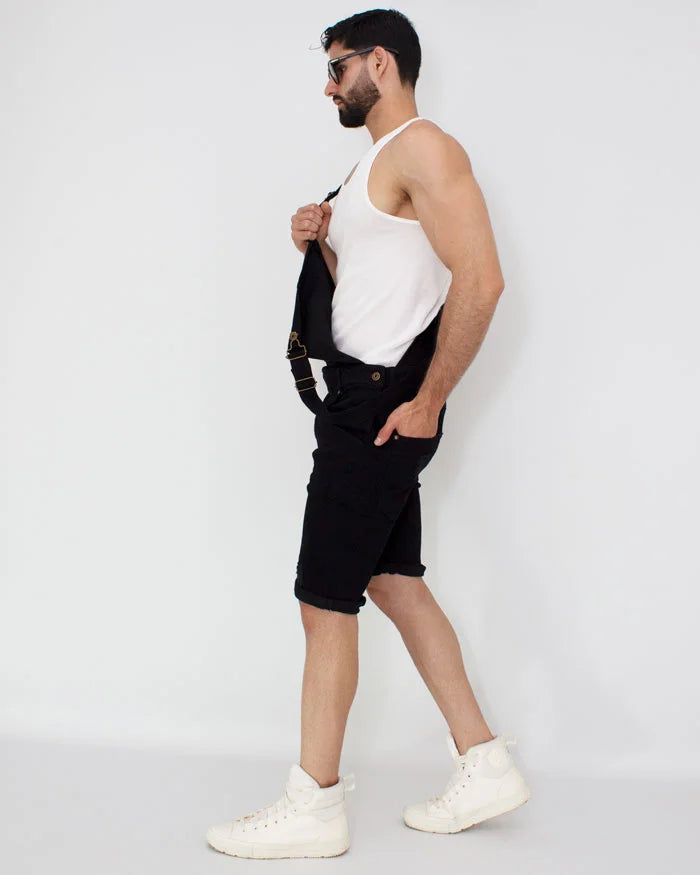 Overol Denim Short Negro