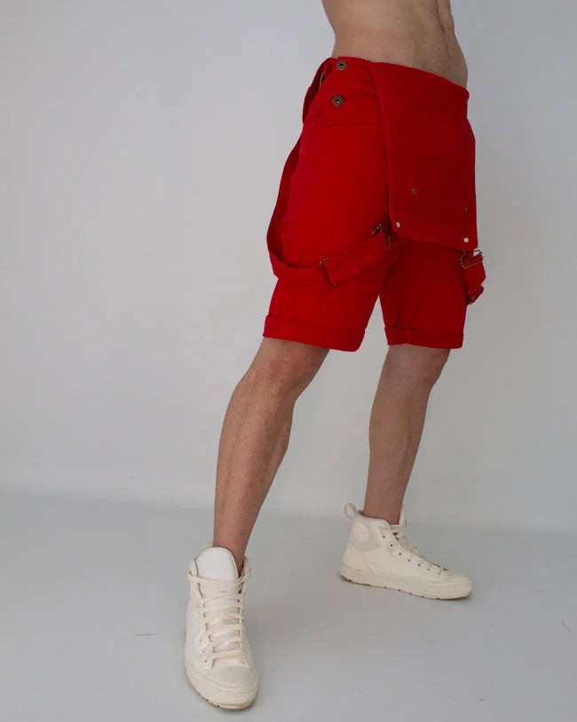Overol Denim Short Rojo
