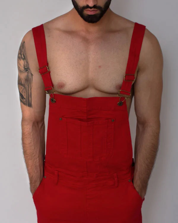 Overol Denim Short Rojo