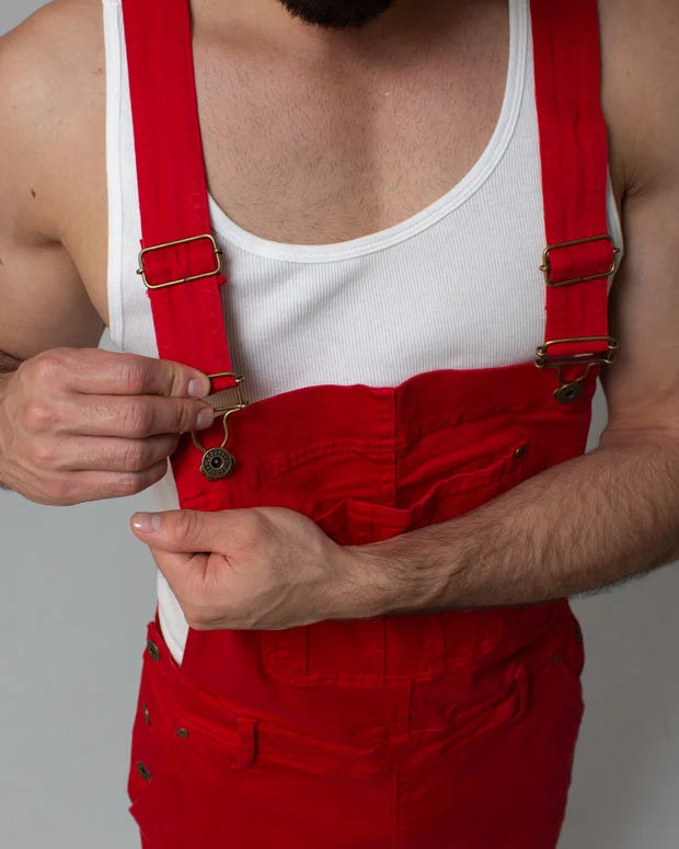 Overol Denim Short Rojo