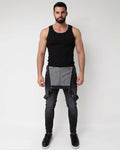 Long Black Skinny Fit Overalls