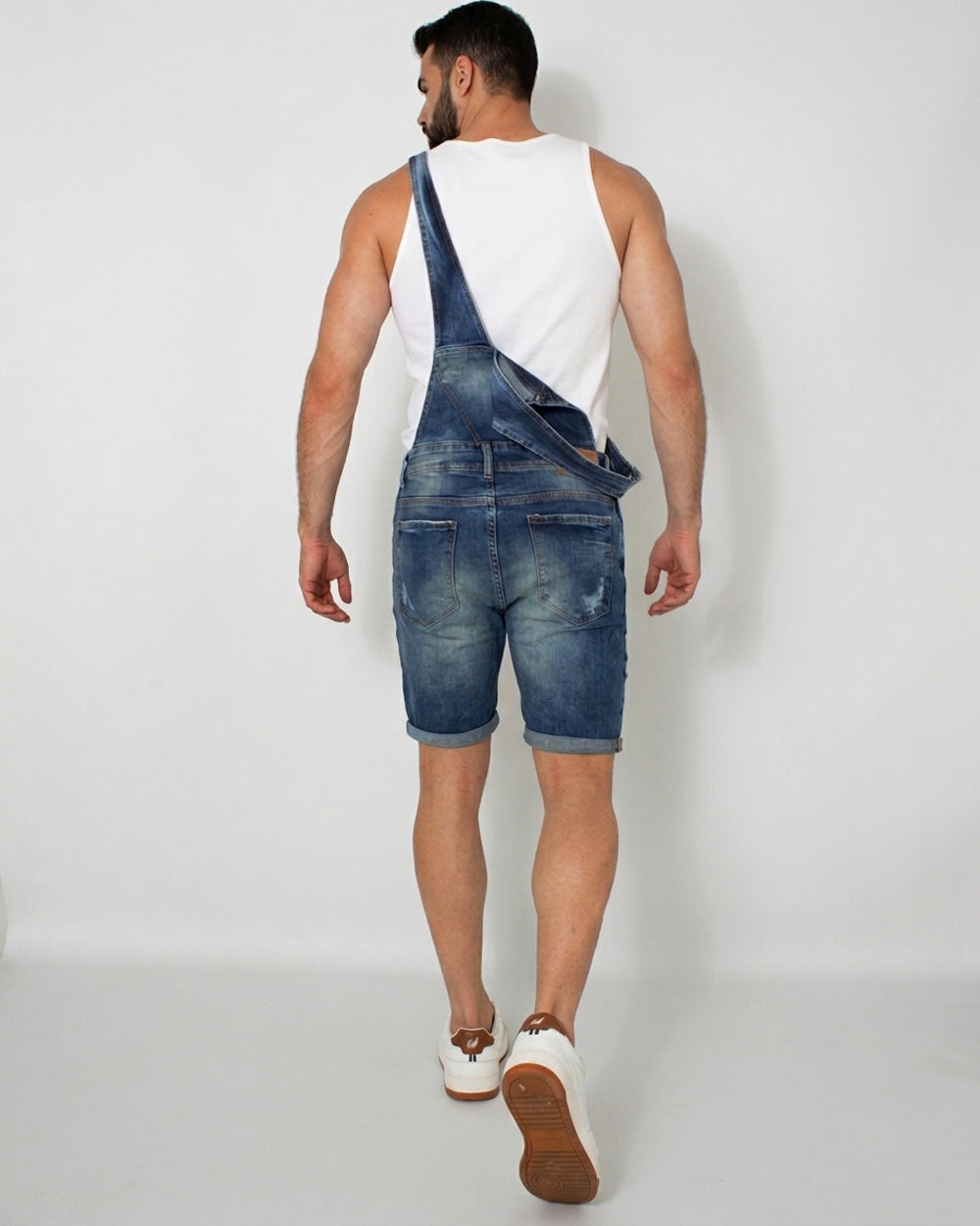 Skinny Fit Short Jean Overalls