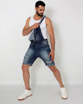 Skinny Fit Short Jean Overalls