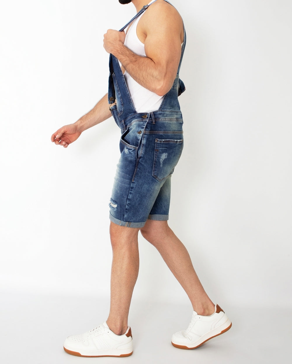 Skinny Fit Short Jean Overalls