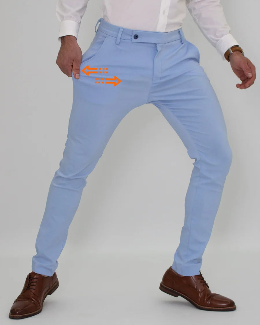 Pantalón Flexible Azul Claro