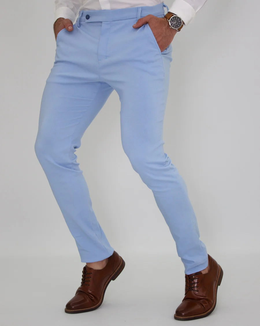 Pantalón Flexible Azul Claro
