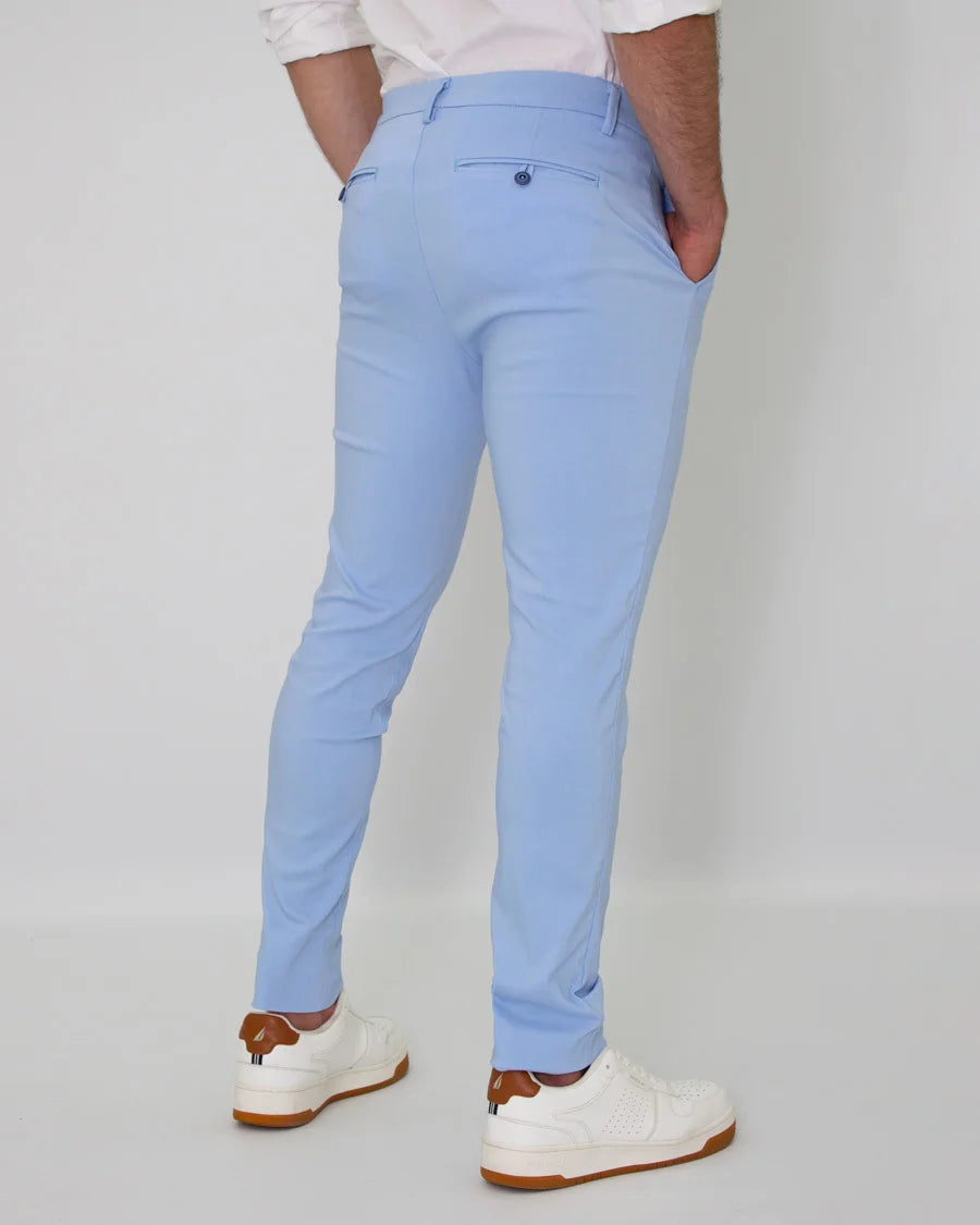 Pantalón Flexible Azul Claro
