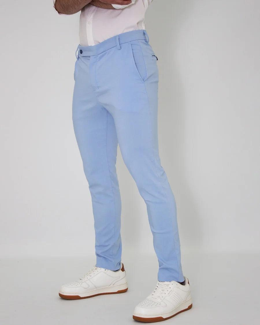 Pantalón Flexible Azul Claro