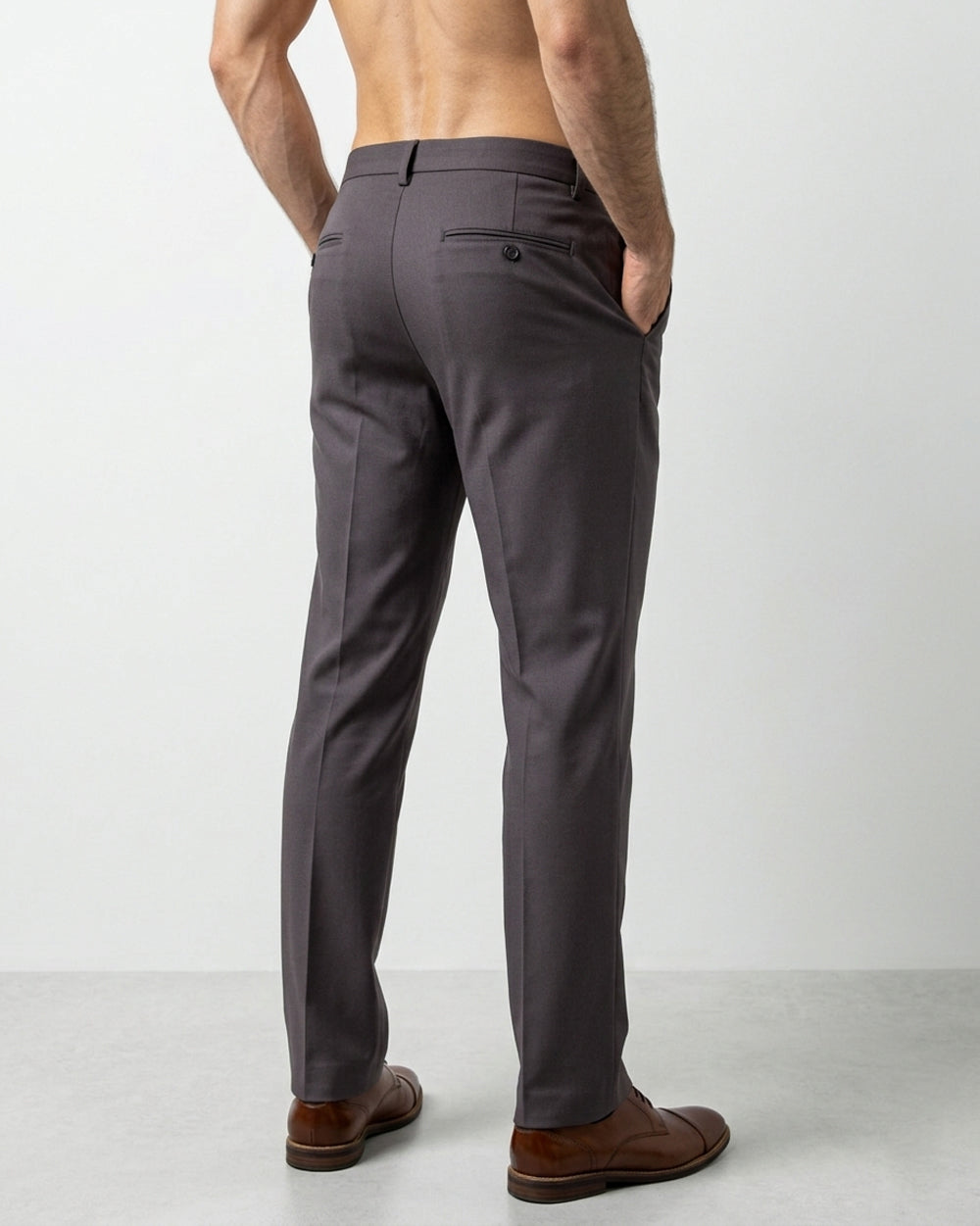 Gray Classic Straight Pants