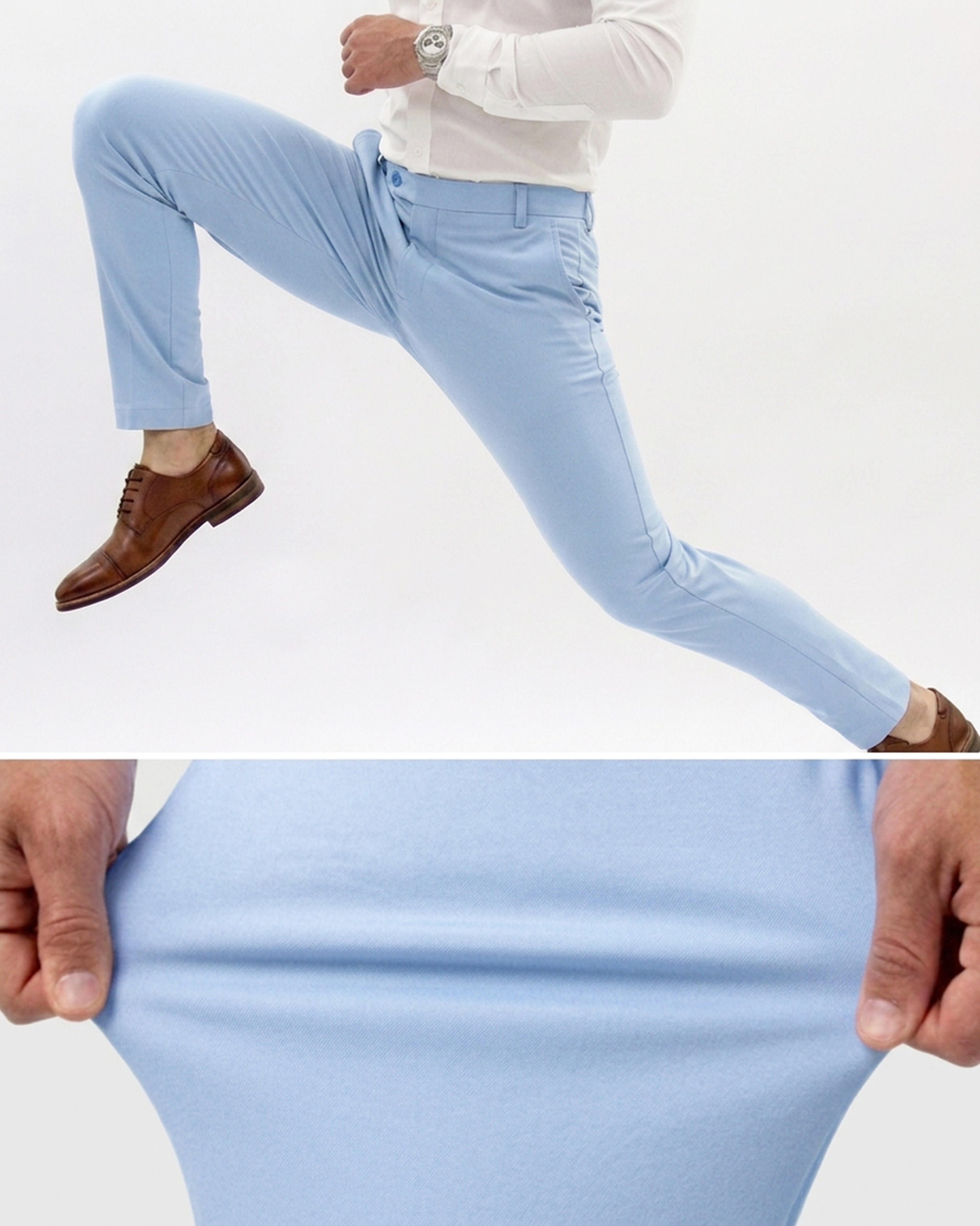 Pantalón Flexible Azul Claro