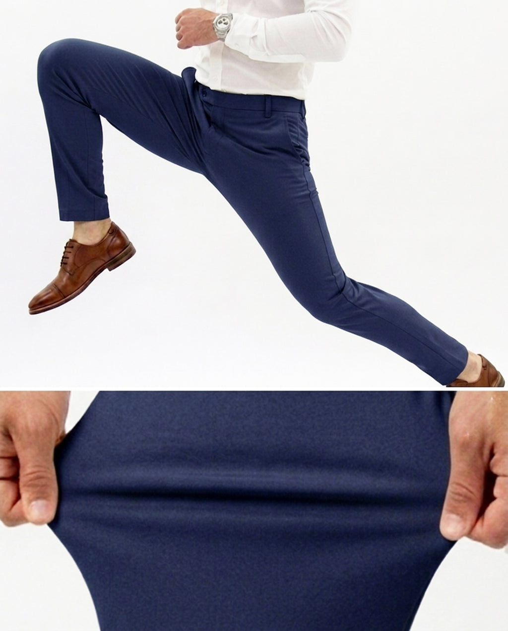 Navy Flexible Trousers