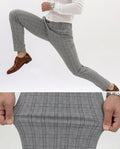 Flexible Grey Plaid Pants