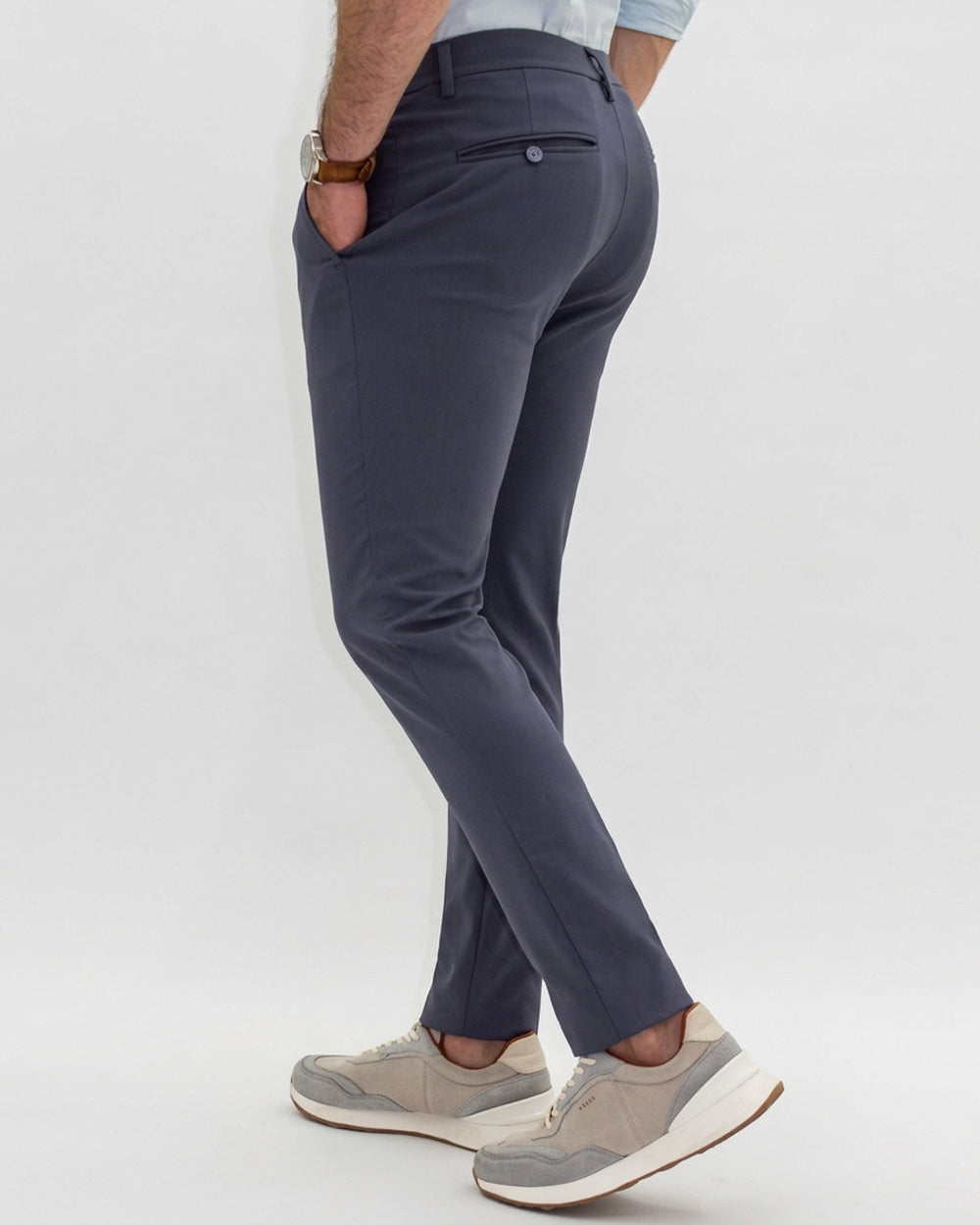 Flexible Grayish Blue Trousers
