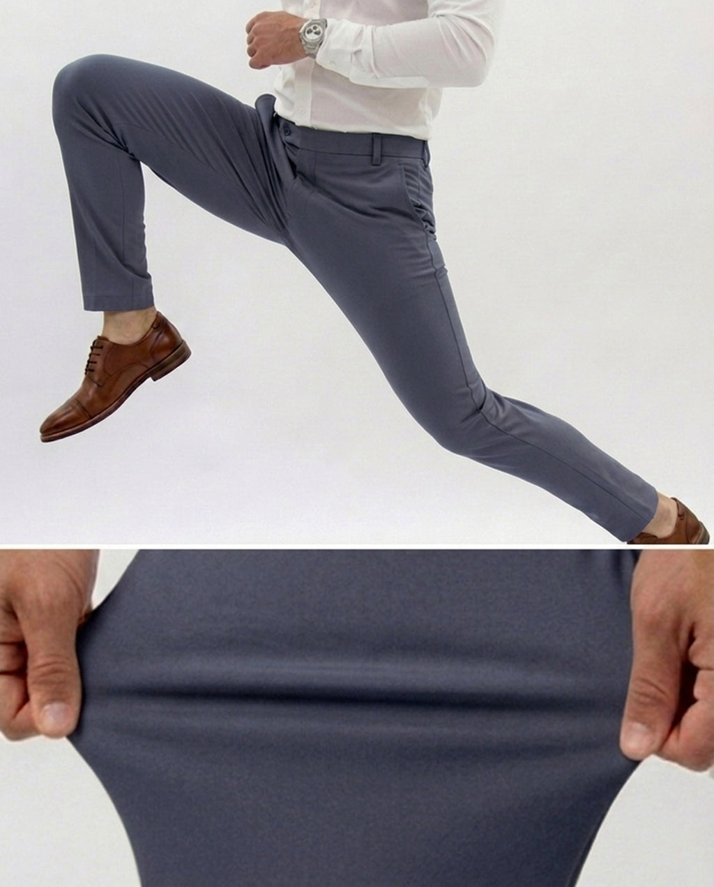 Flexible Grayish Blue Trousers