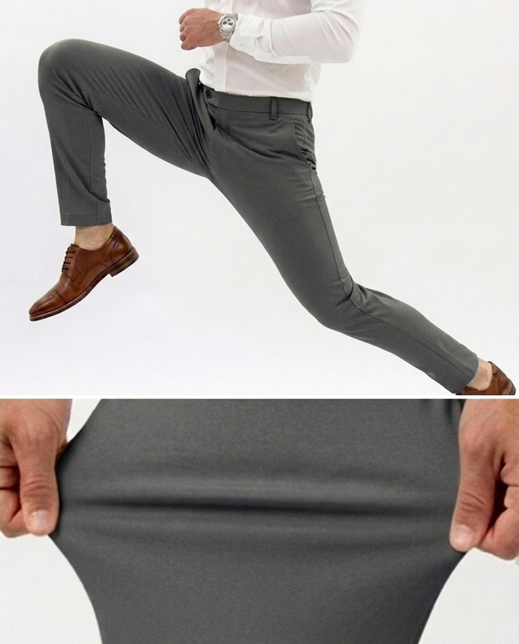 Dark Grey Flexible Trousers