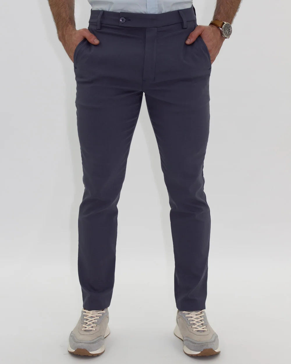 Pantalón Flexible Gris Azulado